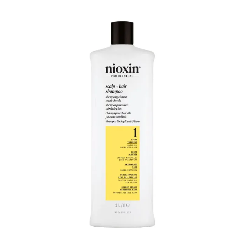 Shampoo Nioxin para Cabelo Natural com Afinamento Leve - Sistema 1 1000ml 1000 ml