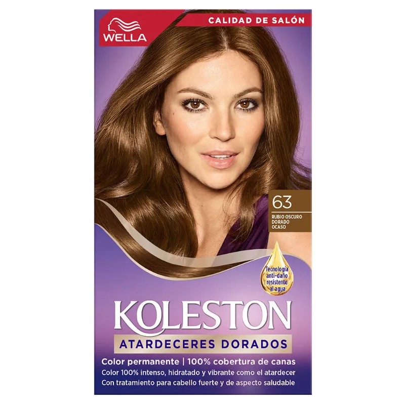 Kit Coloración Wella Koleston 63 Rubio Oscuro Dorado