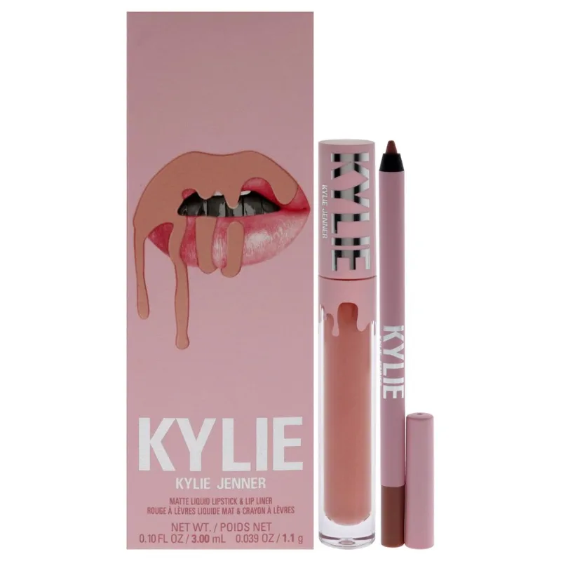 Kit De Lábios Foscos Kylie Cosmetics Batom Líquido Fosco 3 Ml + Li