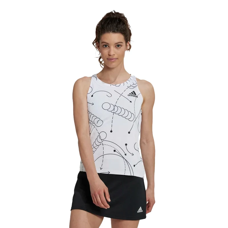 Adidas Canotta Club Graph Donna Bianco L