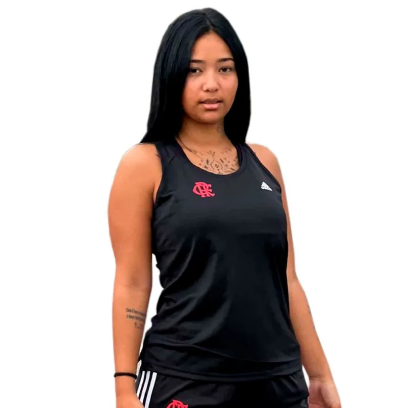 Regata Flamengo Feminina 3 Listras Costas Preta Adidas 2022 Preto P