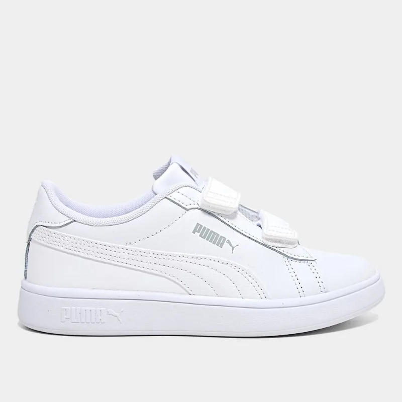 Tênis Infantil Puma Smash 3.0 - Unissex - Branco