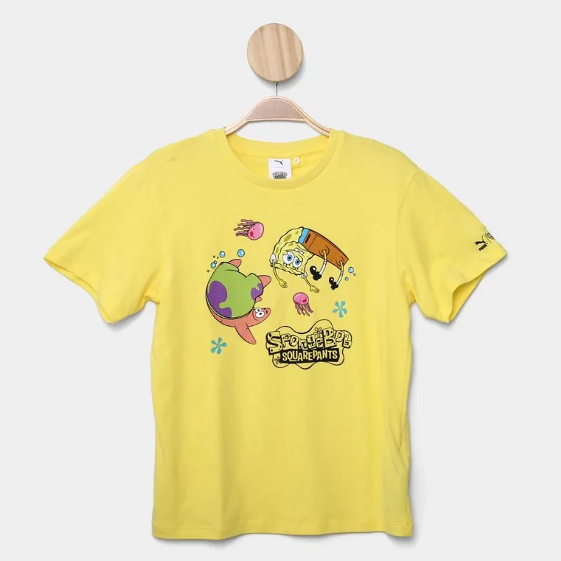 Camiseta Infantil Puma Bob Esponja Unissex - Unissex - Amarelo