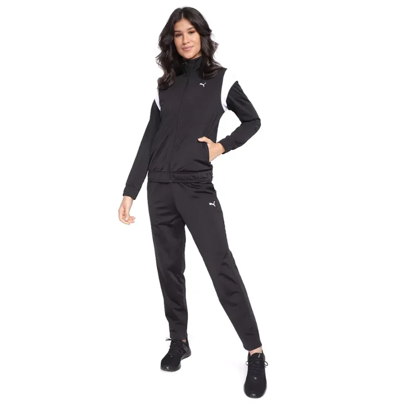 Agasalho Feminino Puma Classic Tricot Suit Preto/Branco - GG