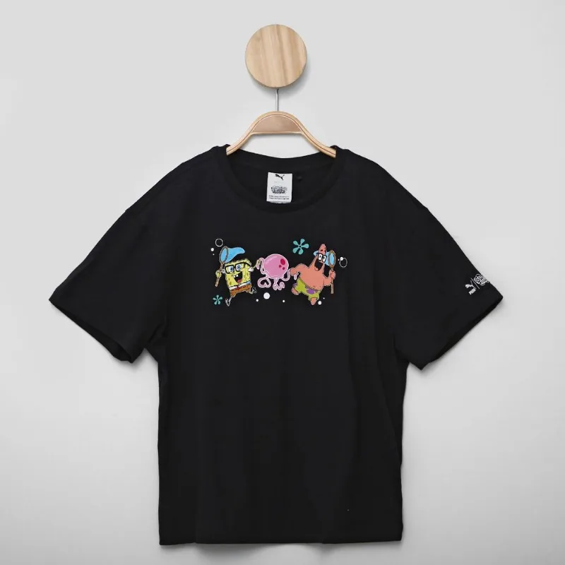 Camiseta Infantil Puma x Bob Esponja Menina - Menina - Preto