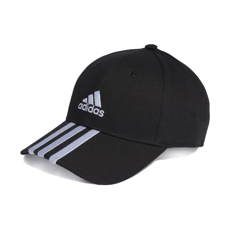 Boné Unissex Adidas 3 Listras Sarja Preto/branco - U