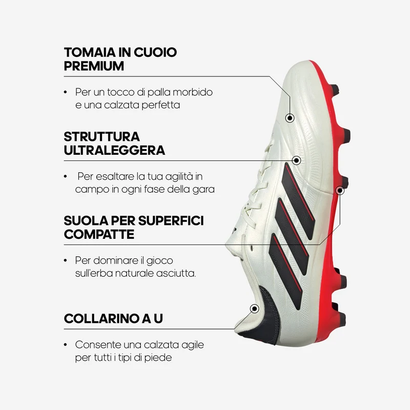Scarpa da Calcio Uomo adidas Copa Pure 2 League Fg Avorio 40