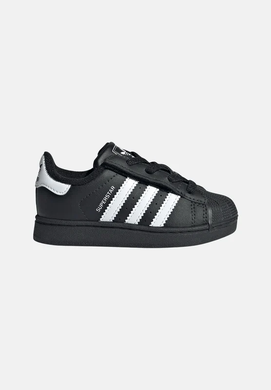 ADIDAS ORIGINALS Sneakers SUPERSTAR II nero da neonato con dettagli a contrasto e punta a conchiglia. 25