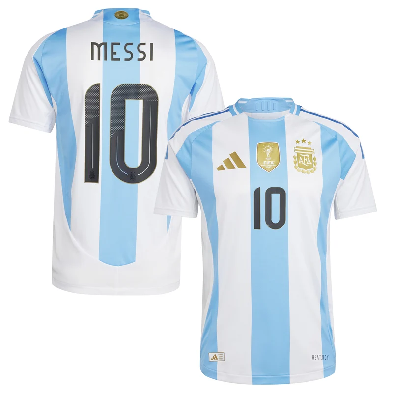 Argentina Adult 2024/25 Home Authentic Jersey w/ Messi Name Set Asian XS (US XS)