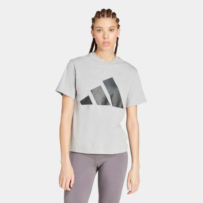 Camiseta Adidas Logo Feminina - Feminino - Cinza+Preto