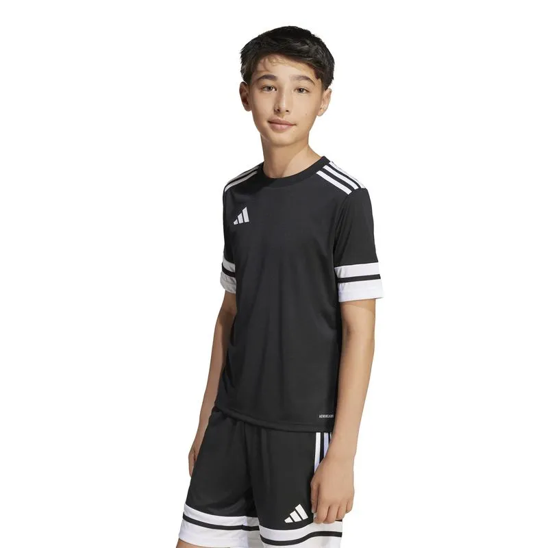 Camiseta Infantil de Futebol Squadra 25 Adidas Preta, 10 anos