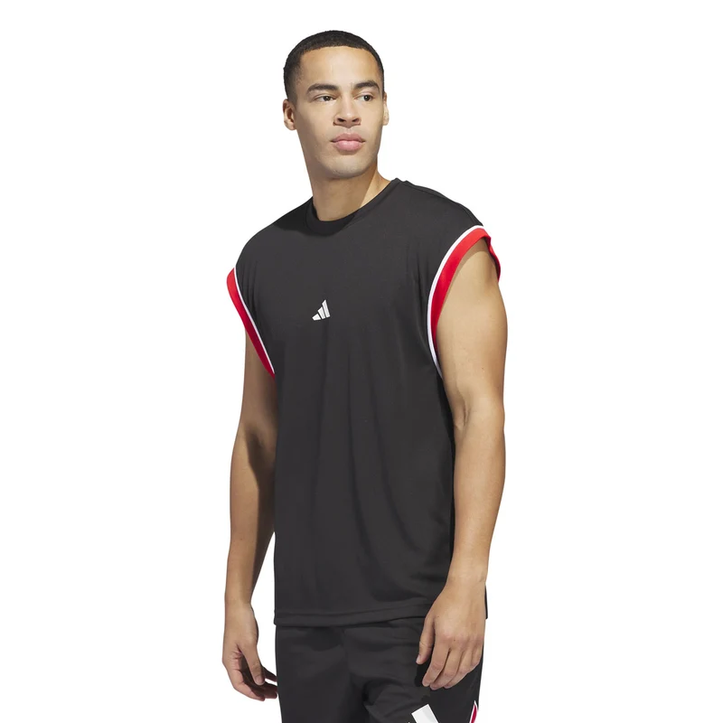 Canotta Uomo Adidas All-World Sleeveless Nero Rosso L