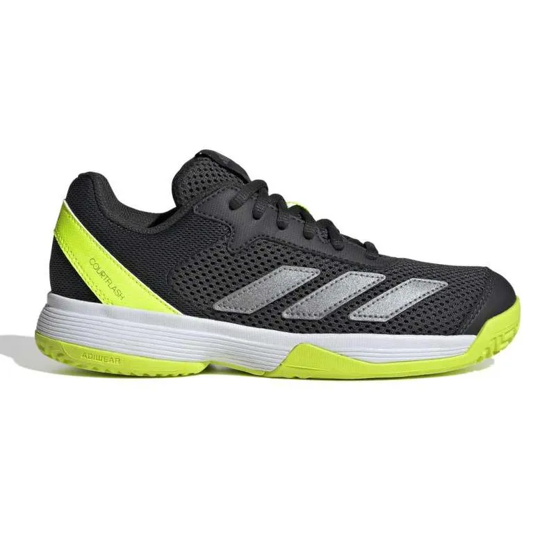 Tênis Adidas Courtflash Aderência Masculino Infantil Preto PRETO/CINZA/LIMAO - 26