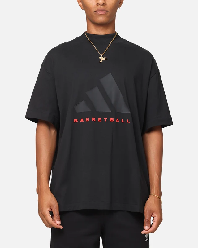 Adidas One Jersey Basketball T-Shirt Black/Red L