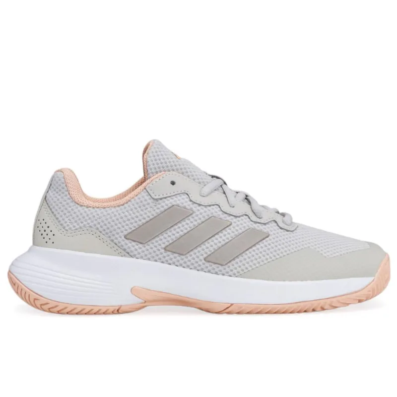 Tênis Adidas Gamecourt 2.0 Cinza Branco e Coral