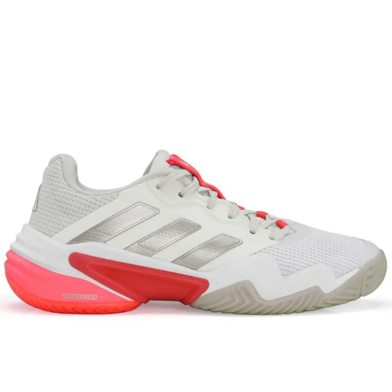 Tênis Adidas Barricade 13 - All Court - Branco Prata e Vermelho