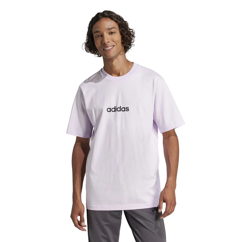 T-Shirt Uomo Adidas Essentials Linear Single Lavanda M