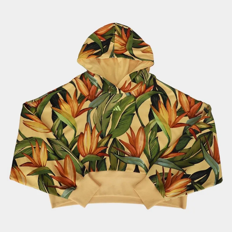 Moletom Plus Size Adidas Farm Com Capuz Feminino - Feminino - Amarelo+Verde