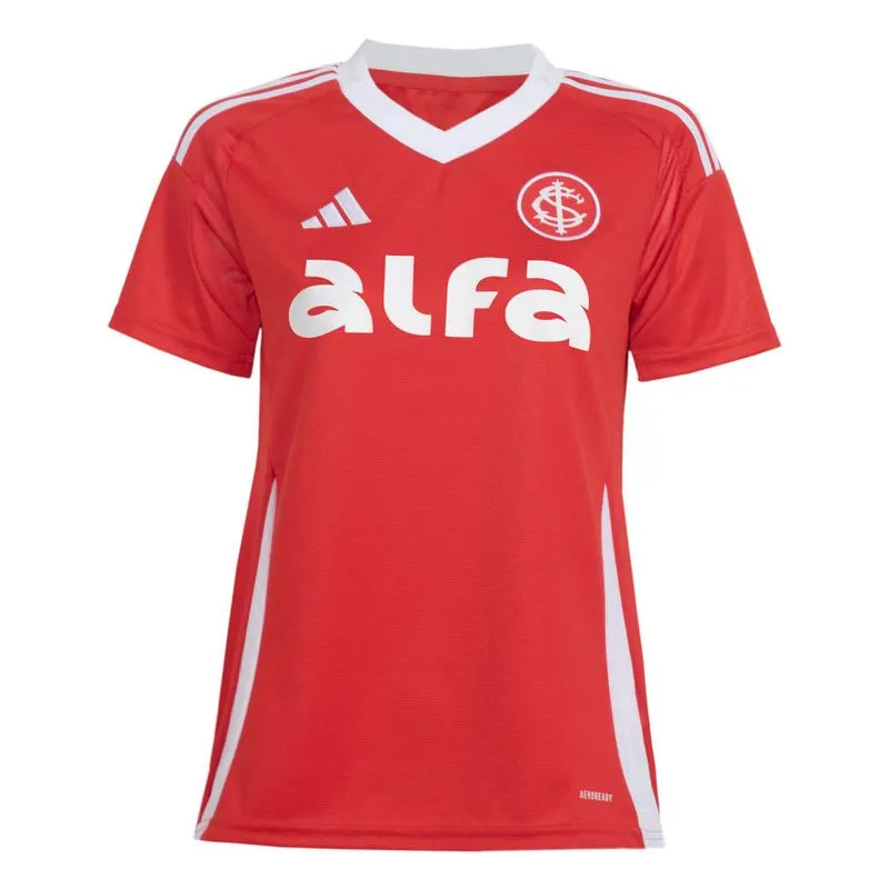 Camisa Internacional I Adidas Feminina 25/26 Com Patrocínio S/N Vermelha TEAM COLLEG RED - GG