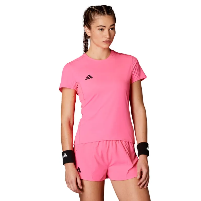 Camiseta Feminina Adidas Adizero AEROREADY Rosa/Preto Indica - G