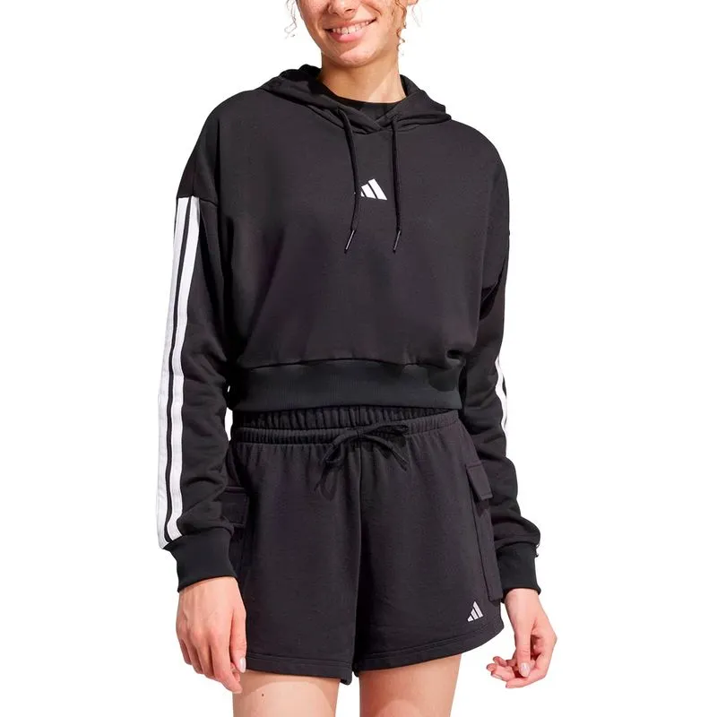 Buzo Adidas Crop French Terry Essentials Talle: XS - Color: Negro