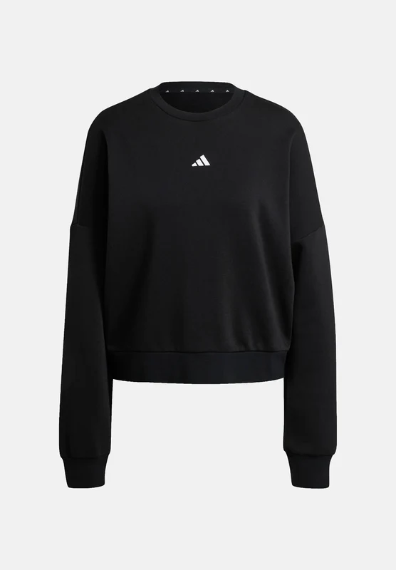 ADIDAS PERFORMANCE Felpa ESSENTIALS SMALL LOGO FEELCOZY Black / White nera da donna in misto cotone e poliestere riciclato con interno felpato garzato XL