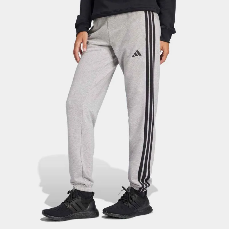 Calça Adidas French Terry 3 Stripes Feminino - Feminino - Cinza