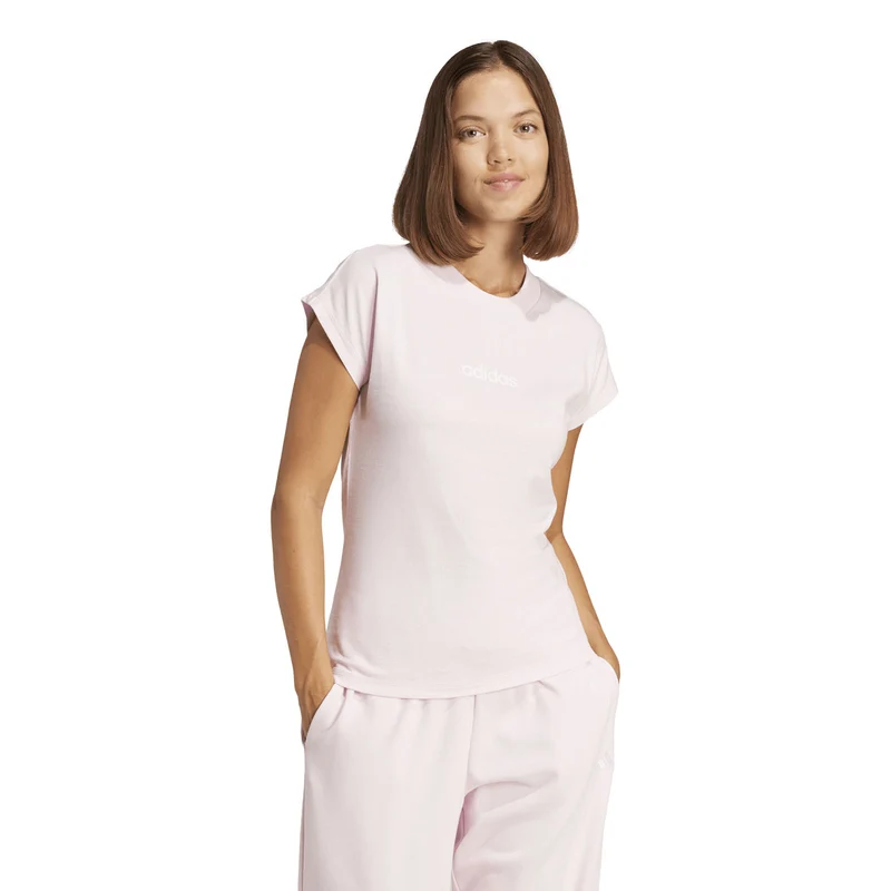T-Shirt Donna Adidas Essentials Linear Cotton Rosa XL