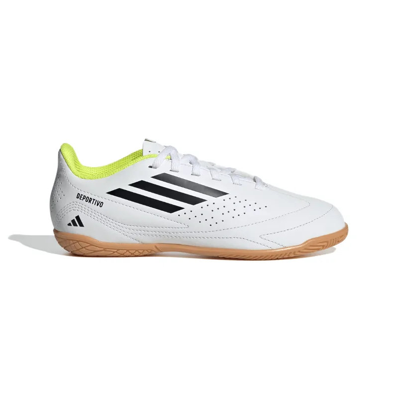Chuteira de Futsal Adidas Deportivo III Juvenil Branca BRANCO/PRETO/AMARELO - 31