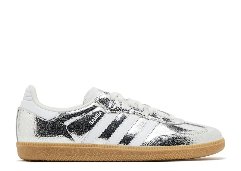 Adidas Samba OG Silver Metallic Cracked Leather 44 EU