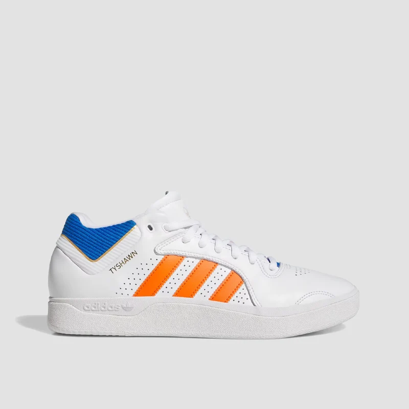 adidas Tyshawn Mid Top Shoes - Ftwr White/Orange/Bluebird 8.5uk / Ftwr White/Orange/Bluebird