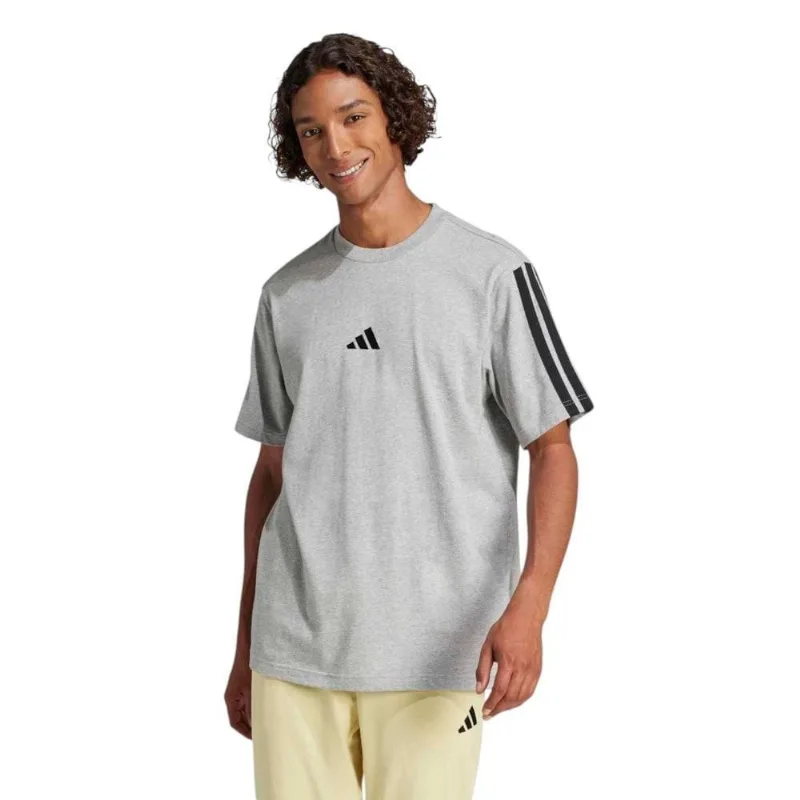 Camiseta Adidas Essentials 3 Stripes Masculina G / Cinza