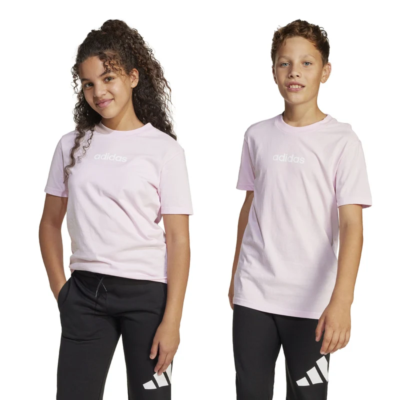 T-Shirt Ragazzo Adidas Essentials Junior Rosa Bianco 11-12