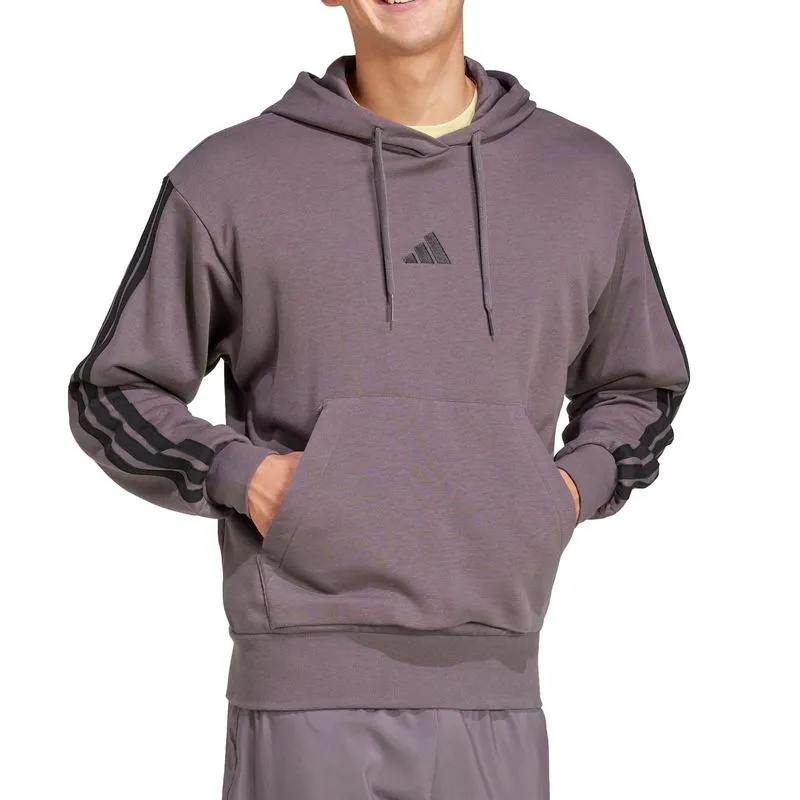 Casaco Adidas M Capuz 3 Stripes Masculino Cinza GREY STRATA/BLACK - M
