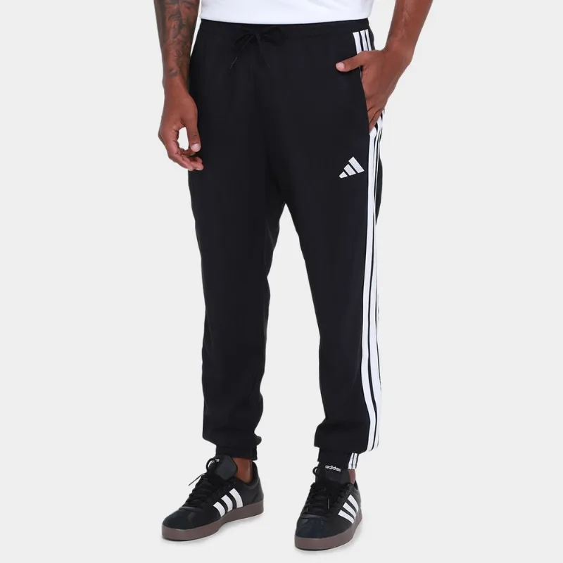 Calça Adidas Plano 3 Stripes Masculina - Masculino - Preto