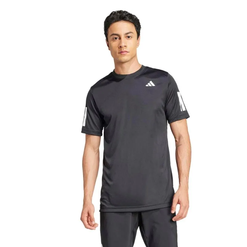 Camiseta de Tênis Adidas Club 3 Listras Preta - G