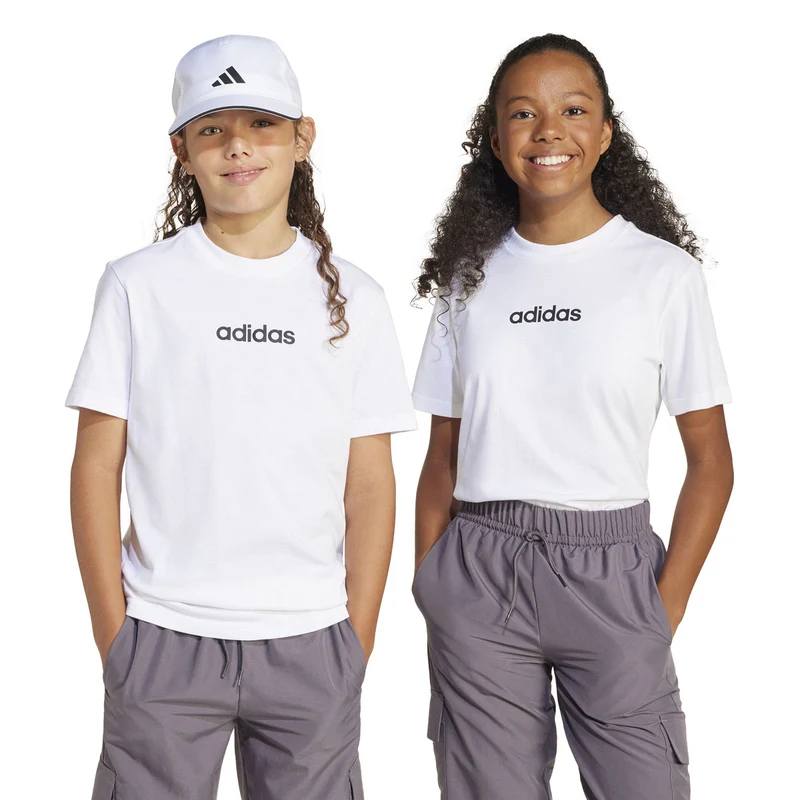 T-Shirt Ragazzo Adidas Essentials Bianco Nero 11-12