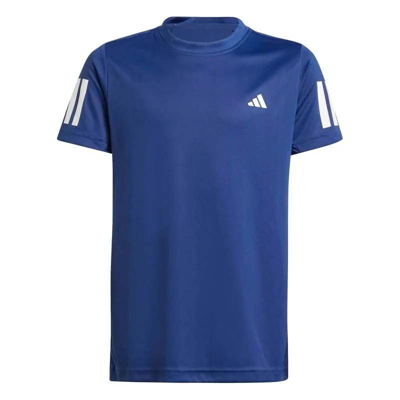 Camiseta Infantil de Tênis Club 3 Listras Adidas Azul Marinho Camiseta Infantil para Tênis Club 3-Stripes Adidas Azul, 13-14 ANOS