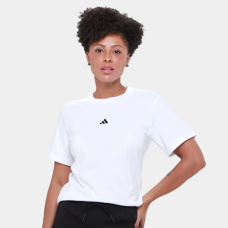 Camiseta Adidas Logo Feminina - Feminino - Branco