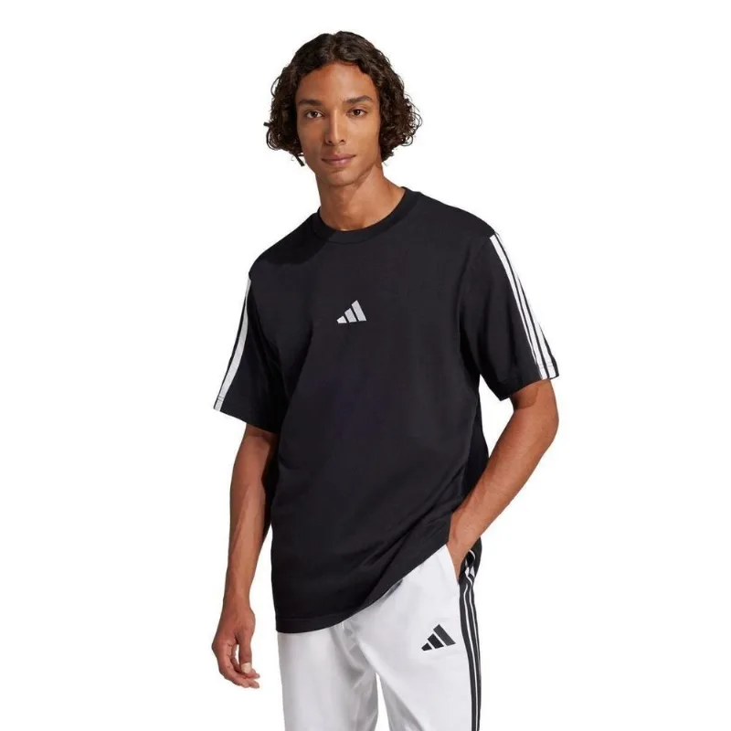 Camiseta Adidas 3 Listras Masculina - Masculino - Preto+Branco
