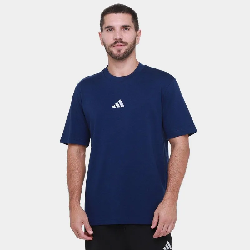 Camiseta Adidas Small Logo Masculina - Masculino - Azul