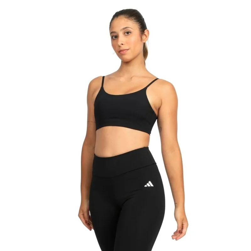 Top Feminino Adidas Jw4433 Essentials Suporte Leve GG / Preto