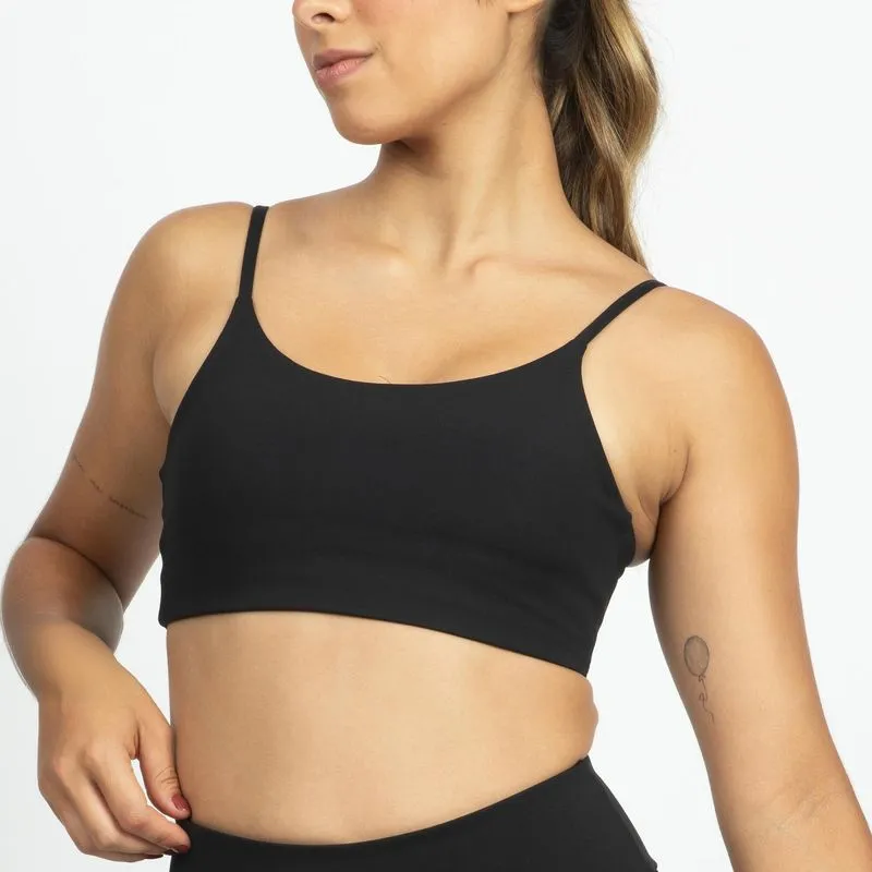 Top Feminino de Treino Essentials Suporte Leve Adidas Preto - M