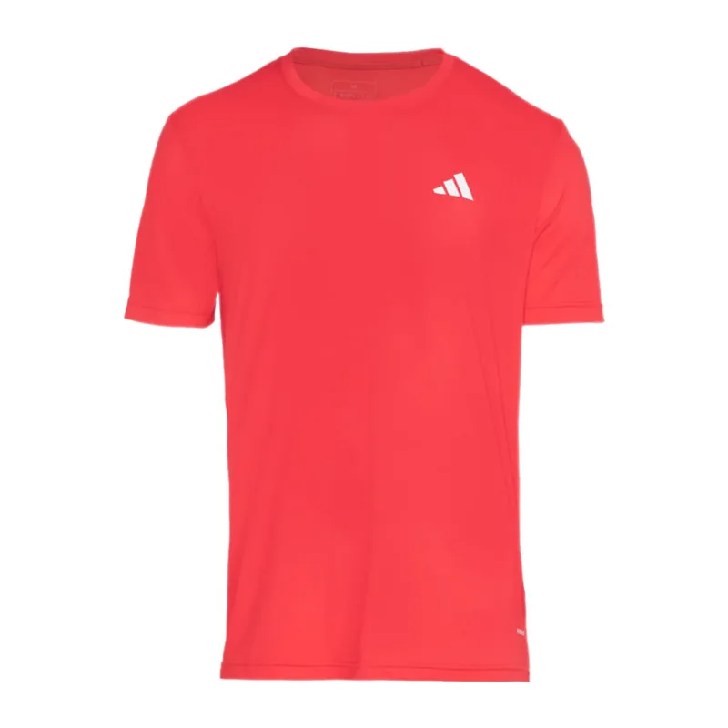 Camiseta Masculina Adidas Own The Run 3 Listras Vermelho - 2GG