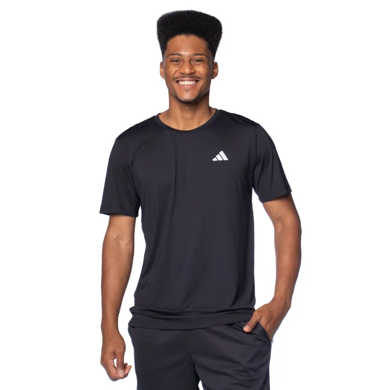Camiseta Masculina Adidas Own The Run 3 Listras Preto - M