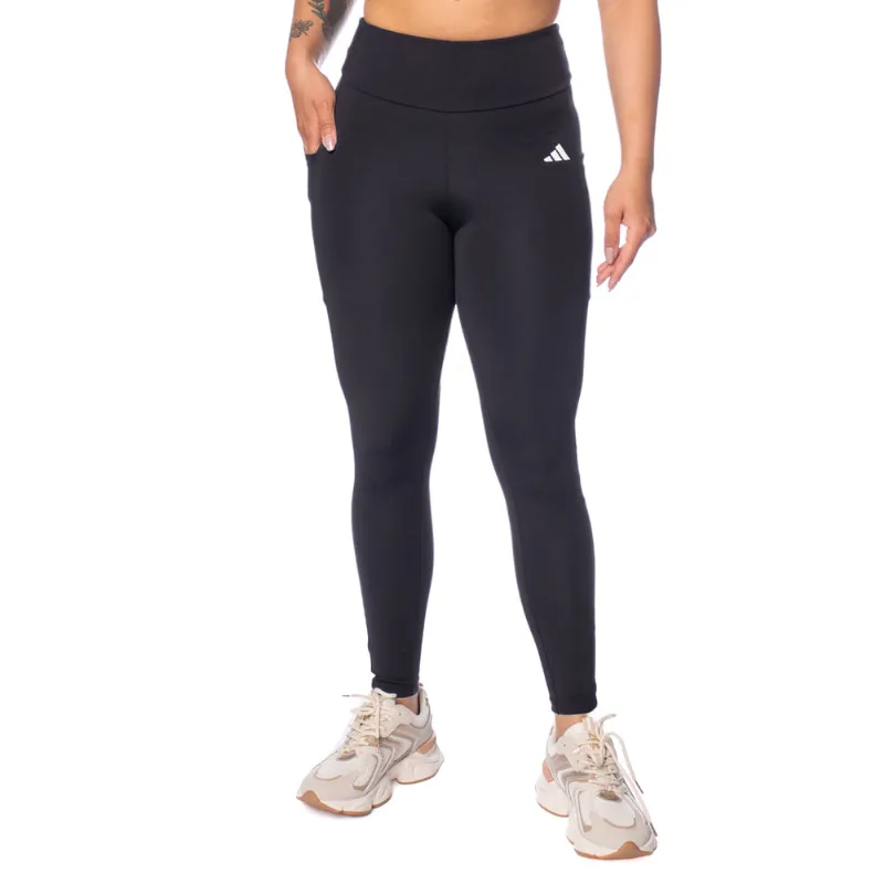 Calça Legging Feminina Adidas 3 Listras com Bolso Preta - M