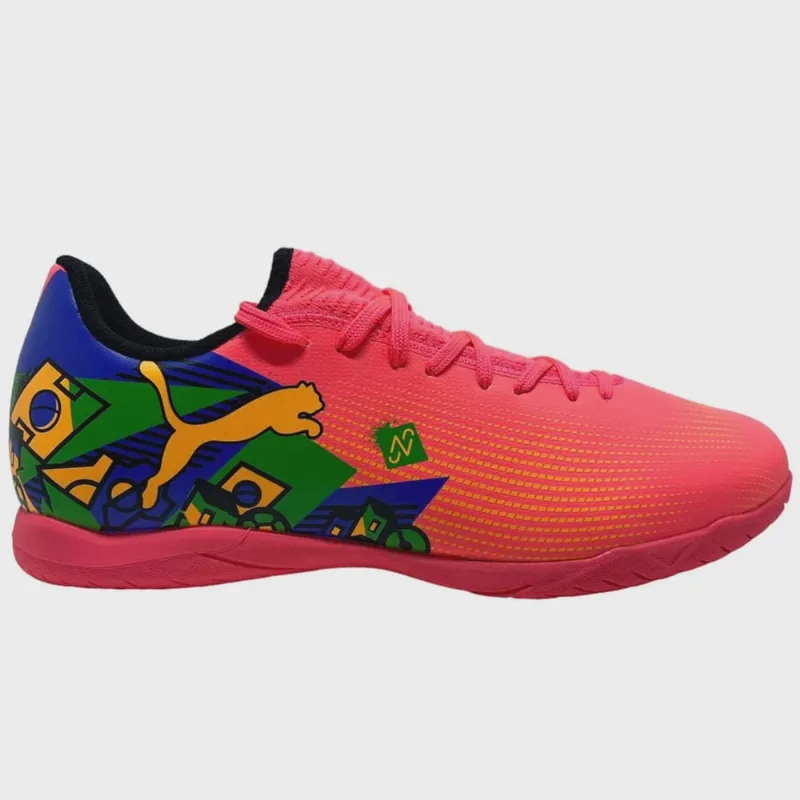 Tênis Futsal Puma Future 7 Play Neymar Jr Unissex Coral