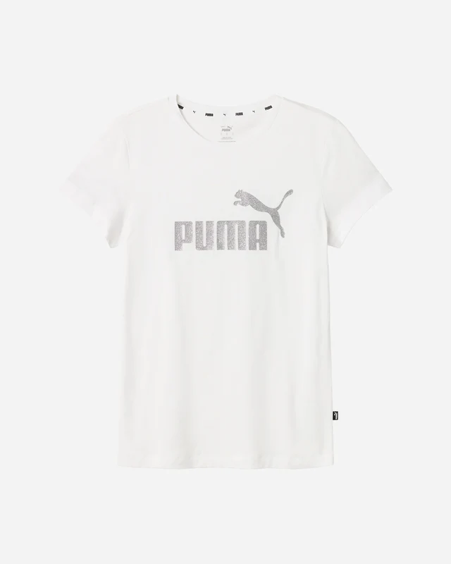 ESS+ GLITTER LOGO TE,PUMA WHITE