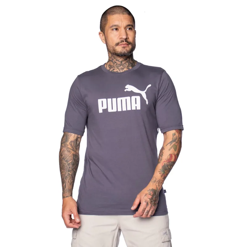 Camiseta Masculina Puma Logo Tee Cinza - GG