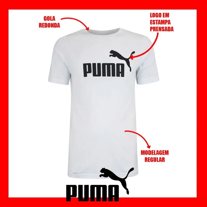 Camiseta Puma Algodão Com Logo Estampada Para o Dia a Dia
